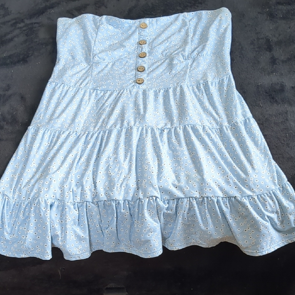 No Boundaries Blue Mini Skater Dress